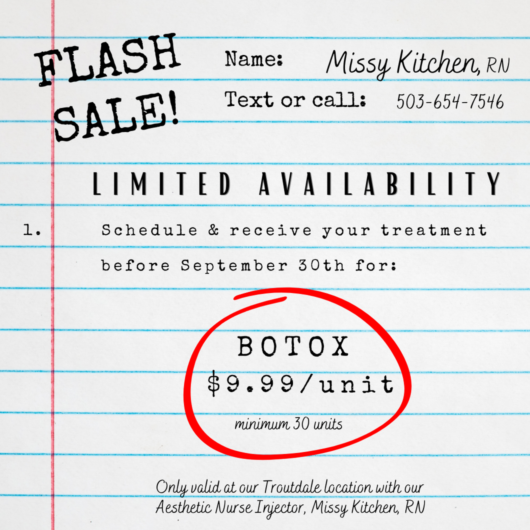 FLASH SALE! BOTOX® $9.99 p/ Unit *minimum 30 units*